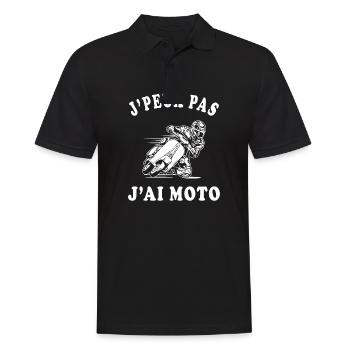 J'peux pas j'ai moto - Polo Homme - noir - Devant - Kai (181cm)