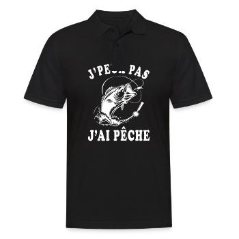 J'peux pas j'ai pêche - Polo Homme - noir - Devant - Kai (181cm)