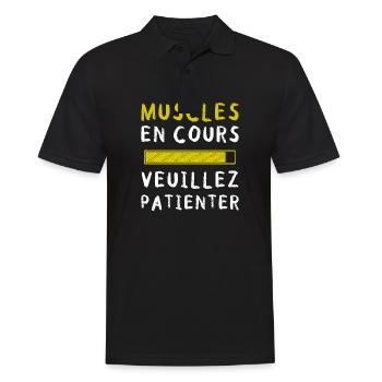 Muscles en cours Veuillez patienter - Polo Homme - noir - Devant - Kai (181cm)