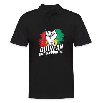 Pas guinéen mais un drapeau de la République de Guinée favorable - Polo Homme - noir - Devant - Kai (181cm)