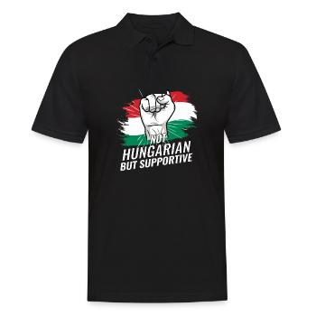 Pas hongrois mais favorable à la Hongrie Pays du drapeau - Polo Homme - noir - Devant - Kai (181cm)