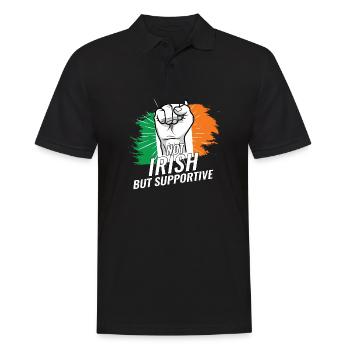 Not Irish But Supportive Ireland Flag Country - Männer Poloshirt - Schwarz - Vorne - Kai (181cm)
