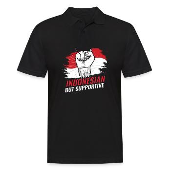 Pas indonésien mais un drapeau indonésien de soutien - Polo Homme - noir - Devant - Kai (181cm)