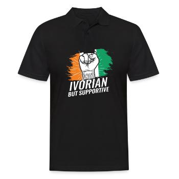 Pas le drapeau ivoirien mais solidaire de la Côte d’Ivoire - Polo Homme - noir - Devant - Kai (181cm)
