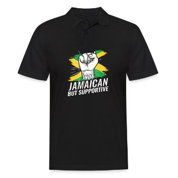 Pas jamaïcain mais favorable Jamaïque pays drapeau - Polo Homme - noir - Devant - Kai (181cm)