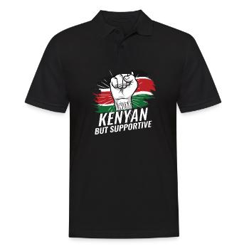 Pas kenyan mais favorable Kenya Flag Country - Polo Homme - noir - Devant - Kai (181cm)