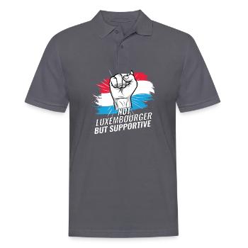 Not Luxembourger But Supportive Luxembourg Flag - Men's Polo Shirt - charcoal grey - Front - Nico (186cm)