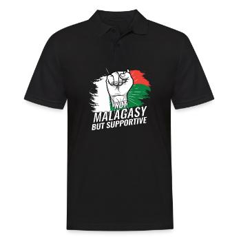 Pas malgache mais favorable au drapeau de Madagascar - Polo Homme - noir - Devant - Kai (181cm)