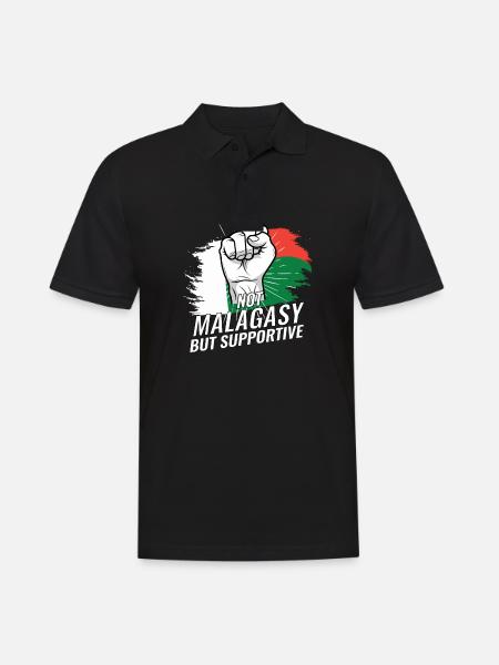 Pas malgache mais favorable au drapeau de Madagascar - Polo Homme - noir