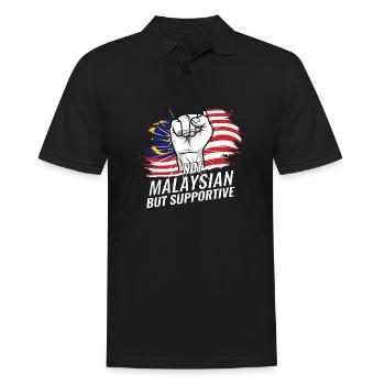 Not Malaysian But Supportive Malaysia Flag - Männer Poloshirt - Schwarz - Vorne - Kai (181cm)