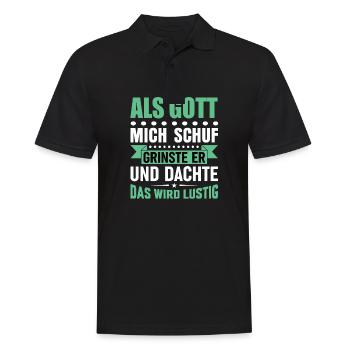 Lustige Sprüche - Männer Poloshirt - Schwarz - Vorne - Kai (181cm)