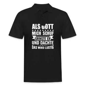 Lustige Sprüche - Männer Poloshirt - Schwarz - Vorne - Kai (181cm)