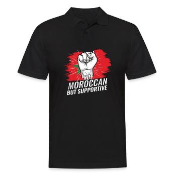 Not Moroccan But Supportive Morocco Flag Country - Männer Poloshirt - Schwarz - Vorne - Kai (181cm)