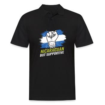 Pas nicaraguayen mais un drapeau du Nicaragua favorable - Polo Homme - noir - Devant - Kai (181cm)
