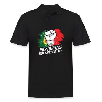 Pas portugais mais drapeau portugais de soutien - Polo Homme - noir - Devant - Kai (181cm)