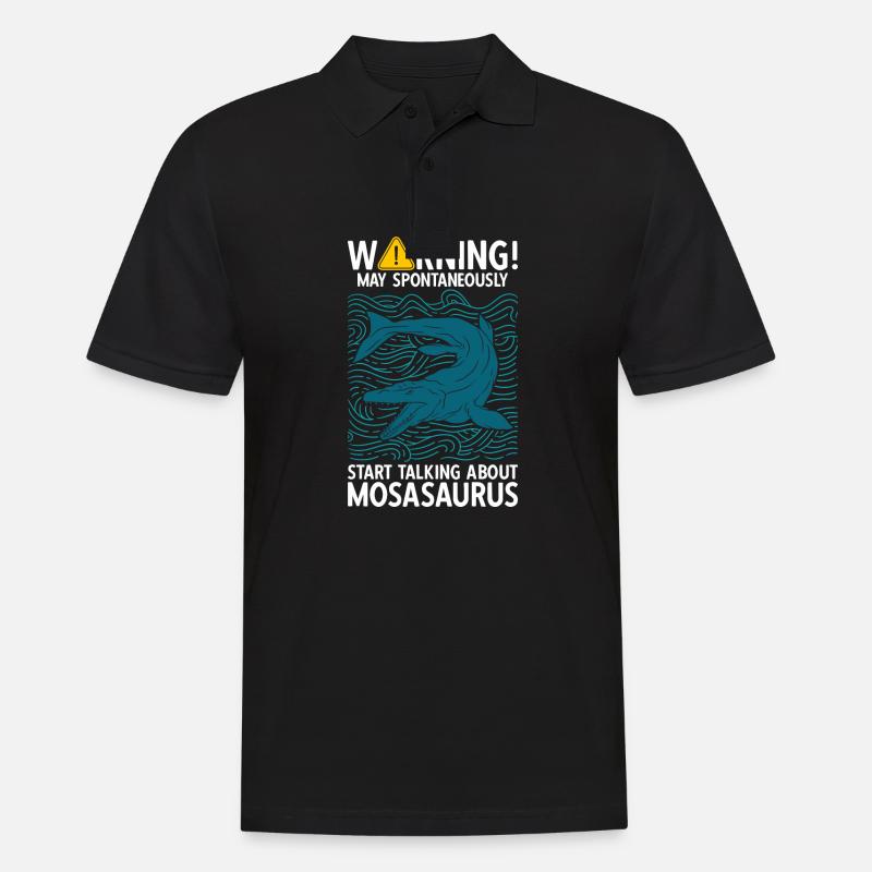 May Spontaneously Start Talking About Mosasaurus - Männer Poloshirt - Schwarz