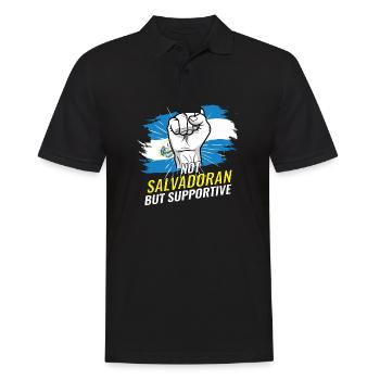 Pas salvadorien mais favorable au drapeau du Salvador - Polo Homme - noir - Devant - Kai (181cm)