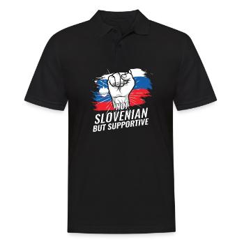 Pas slovène mais favorable au drapeau slovène - Polo Homme - noir - Devant - Kai (181cm)