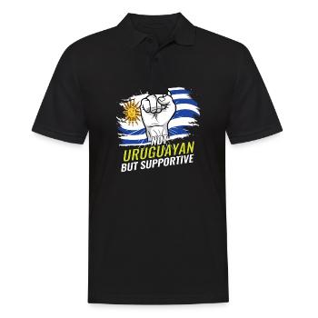 Pas uruguayen mais favorable à l’Uruguay Pays du drapeau - Polo Homme - noir - Devant - Kai (181cm)