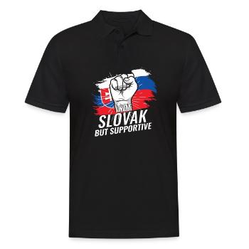 Not Slovak But Supportive Slovakia Flag Country - Männer Poloshirt - Schwarz - Vorne - Kai (181cm)