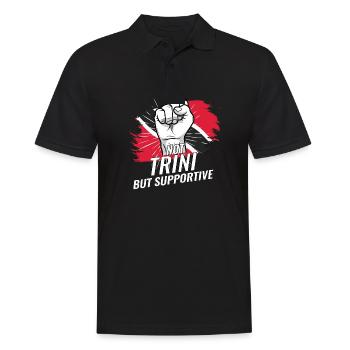 Not Trini But Supportive Trinidad Flag Country - Men's Polo Shirt - black - Front - Kai (181cm)