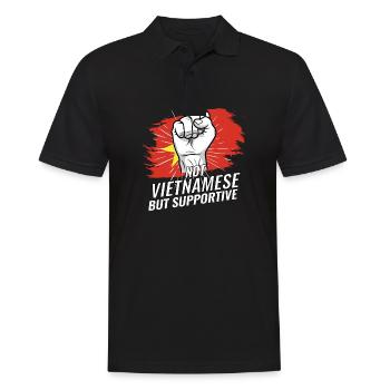 Not Vietnamese But Supportive Vietnam Flag - Männer Poloshirt - Schwarz - Vorne - Kai (181cm)