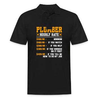 Plumber Hourly Rate - Männer Poloshirt - Schwarz - Vorne - Kai (181cm)