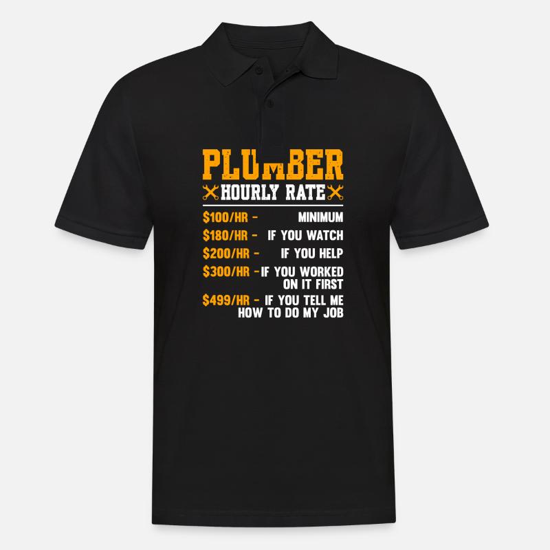 Plumber Hourly Rate - Männer Poloshirt - Schwarz