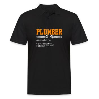 Plumber Noun Pluh Mr - Männer Poloshirt - Schwarz - Vorne - Kai (181cm)