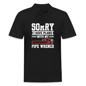 Sorry I Have Plans With My Pipe Wrench Plumber - Männer Poloshirt - Schwarz - Vorne - Kai (181cm)