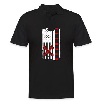 Plumber Flag USA Plumber - Männer Poloshirt - Schwarz - Vorne - Kai (181cm)