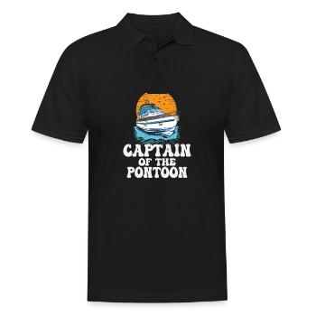 Captain Of The Pontoon Motorboat Owner Lake Life - Männer Poloshirt - Schwarz - Vorne - Kai (181cm)