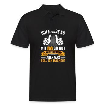50 Geburtstag 50 Jahre 50 Lebensjahr 50 Lebenalter - Männer Poloshirt - Schwarz - Vorne - Kai (181cm)