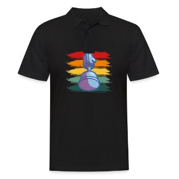 Pièce d’échecs vintage Pièce d’échecs rétro - Polo Homme - noir - Devant - Kai (181cm)
