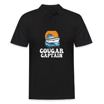 Cougar Capitaine Drôle de propriétaire de bateau Lake Life Pontoon - Polo Homme - noir - Devant - Kai (181cm)