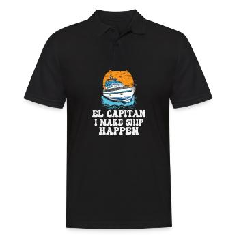 El Capitan Je fais du pontonnage un navire - Polo Homme - noir - Devant - Kai (181cm)