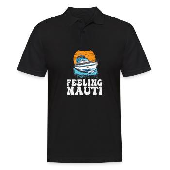 Feeling Nauti Motorboating Meme Pontoon Captain - Polo Homme - noir - Devant - Kai (181cm)
