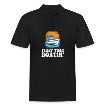 First Time Boatin' Lake Life New Boat Owner - Männer Poloshirt - Schwarz - Vorne - Kai (181cm)