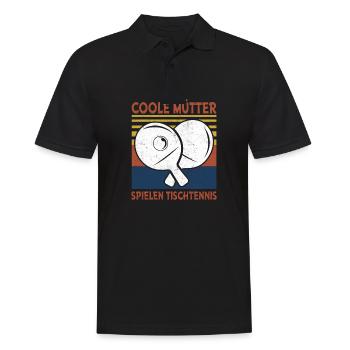 Coole Mütter spielen Tischtennis - Männer Poloshirt - Schwarz - Vorne - Kai (181cm)