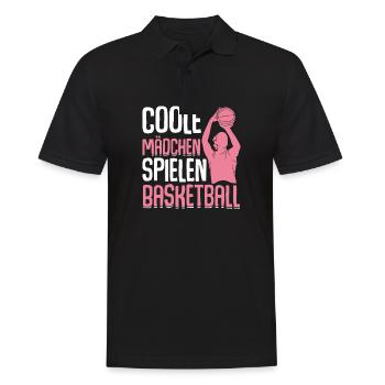 Coole Mädchen Basketball Sport - Männer Poloshirt - Schwarz - Vorne - Kai (181cm)