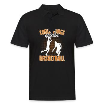 Coole Jungs spielen Basketball - Männer Poloshirt - Schwarz - Vorne - Kai (181cm)