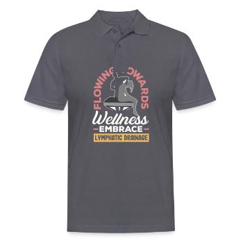 Flowing Towards Wellness Embrace Lymphatic - Männer Poloshirt - Anthrazit - Vorne - Nico (186cm)