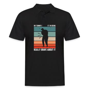 Drôle de survivant de maux de ventre Mon ventre fait mal coeliaque - Polo Homme - noir - Devant - Kai (181cm)