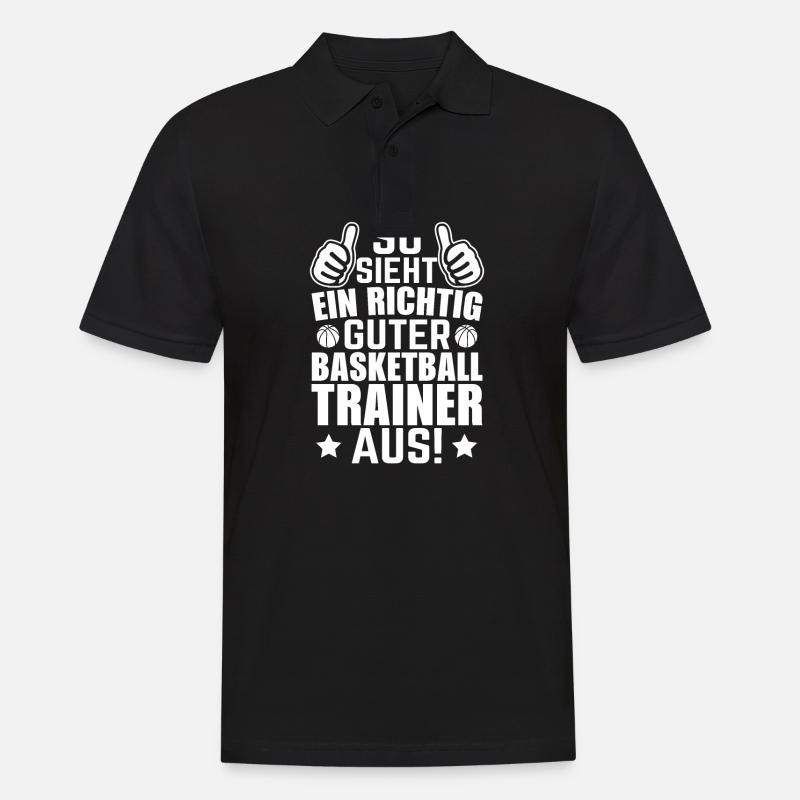 Basketballer Trainer Geschenkidee - Männer Poloshirt - Schwarz