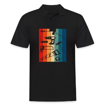 Retro Carpenter Tools - Men's Polo Shirt - black - Front - Kai (181cm)