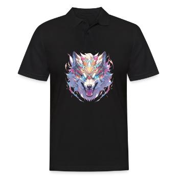 Wolf Wölfe Tier Wildtiere Wolfkopf - Männer Poloshirt - Schwarz - Vorne - Kai (181cm)