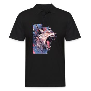 Wolf Wolf Head Wolves Forest Dwellers Animals - Men's Polo Shirt - black - Front - Kai (181cm)