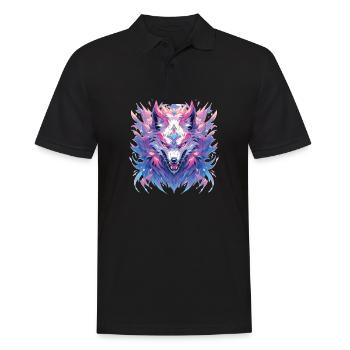 Wolf Wolf Head Wolves Forest Dwellers Animals - Men's Polo Shirt - black - Front - Kai (181cm)