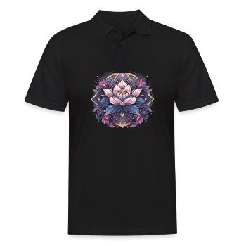 Lotusblume Meditation - Männer Poloshirt - Schwarz - Vorne - Kai (181cm)