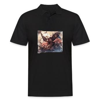 Weißkopfadler Amerika Amerika Fahne Usa - Männer Poloshirt - Schwarz - Vorne - Kai (181cm)